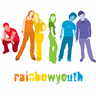 The logo for PARN’s Rainbow Youth Program featuring an image of young people in rainbow colours.